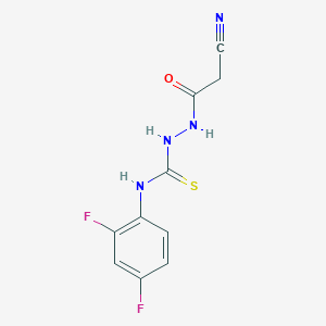 2-(cyanoacetyl)-N-(2,4-difluorophenyl)hydrazinecarbothioamide