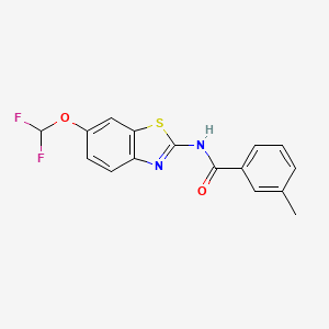 molecular formula C16H12F2N2O2S B4733365 N-[6-(difluoromethoxy)-1,3-benzothiazol-2-yl]-3-methylbenzamide 