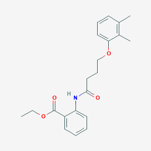 molecular formula C21H25NO4 B4733380 ethyl 2-{[4-(2,3-dimethylphenoxy)butanoyl]amino}benzoate 