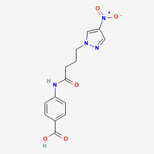 molecular formula C14H14N4O5 B4733381 4-{[4-(4-nitro-1H-pyrazol-1-yl)butanoyl]amino}benzoic acid 