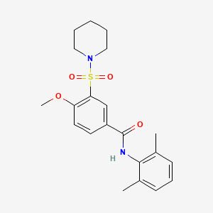 molecular formula C21H26N2O4S B4733412 N-(2,6-dimethylphenyl)-4-methoxy-3-(1-piperidinylsulfonyl)benzamide 