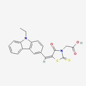 molecular formula C20H16N2O3S2 B4733428 {5-[(9-ethyl-9H-carbazol-3-yl)methylene]-4-oxo-2-thioxo-1,3-thiazolidin-3-yl}acetic acid 