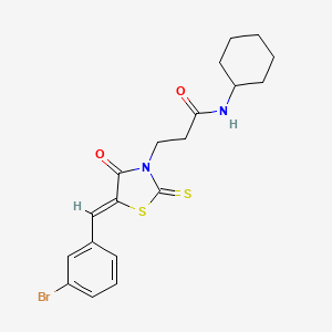 3-[5-(3-bromobenzylidene)-4-oxo-2-thioxo-1,3-thiazolidin-3-yl]-N-cyclohexylpropanamide