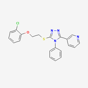 molecular formula C21H17ClN4OS B4733439 3-(5-{[2-(2-chlorophenoxy)ethyl]thio}-4-phenyl-4H-1,2,4-triazol-3-yl)pyridine 