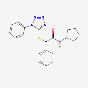 N-cyclopentyl-2-phenyl-2-[(1-phenyl-1H-tetrazol-5-yl)thio]acetamide