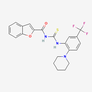 molecular formula C22H20F3N3O2S B4733462 N-({[2-(1-piperidinyl)-5-(trifluoromethyl)phenyl]amino}carbonothioyl)-1-benzofuran-2-carboxamide 