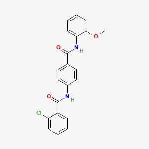 molecular formula C21H17ClN2O3 B4733486 2-chloro-N-(4-{[(2-methoxyphenyl)amino]carbonyl}phenyl)benzamide 