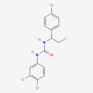 molecular formula C16H15Cl3N2O B4733514 N-[1-(4-chlorophenyl)propyl]-N'-(3,4-dichlorophenyl)urea 