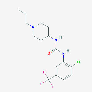 molecular formula C16H21ClF3N3O B4733570 N-[2-chloro-5-(trifluoromethyl)phenyl]-N'-(1-propyl-4-piperidinyl)urea 