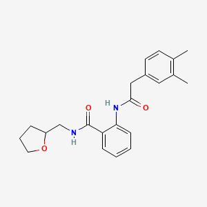 molecular formula C22H26N2O3 B4733571 2-{[(3,4-dimethylphenyl)acetyl]amino}-N-(tetrahydro-2-furanylmethyl)benzamide 