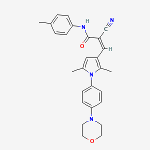 molecular formula C27H28N4O2 B4733578 2-cyano-3-{2,5-dimethyl-1-[4-(4-morpholinyl)phenyl]-1H-pyrrol-3-yl}-N-(4-methylphenyl)acrylamide 