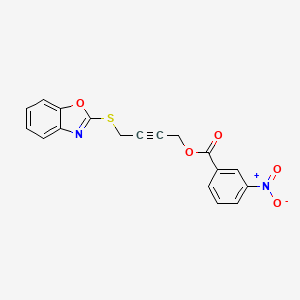 molecular formula C18H12N2O5S B4733586 4-(1,3-benzoxazol-2-ylthio)-2-butyn-1-yl 3-nitrobenzoate 