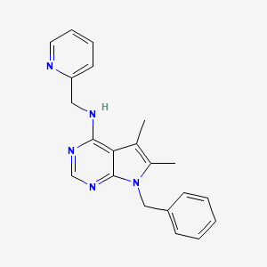molecular formula C21H21N5 B4733601 7-benzyl-5,6-dimethyl-N-(2-pyridinylmethyl)-7H-pyrrolo[2,3-d]pyrimidin-4-amine 