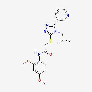 molecular formula C21H25N5O3S B4733609 N-(2,4-dimethoxyphenyl)-2-{[4-isobutyl-5-(3-pyridinyl)-4H-1,2,4-triazol-3-yl]thio}acetamide 