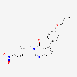 molecular formula C22H19N3O4S B4733647 3-(4-nitrobenzyl)-5-(4-propoxyphenyl)thieno[2,3-d]pyrimidin-4(3H)-one 