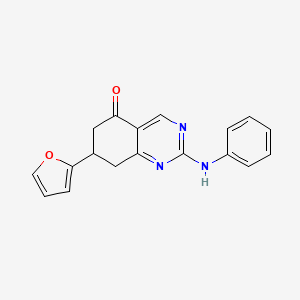 molecular formula C18H15N3O2 B4733665 2-anilino-7-(2-furyl)-7,8-dihydro-5(6H)-quinazolinone 