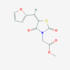 molecular formula C11H9NO5S B4733669 methyl [5-(2-furylmethylene)-2,4-dioxo-1,3-thiazolidin-3-yl]acetate 