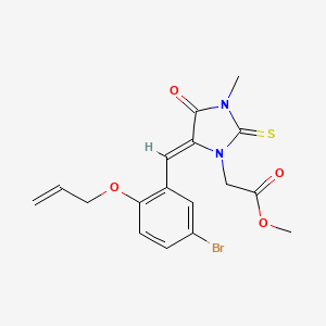 molecular formula C17H17BrN2O4S B4733680 methyl {5-[2-(allyloxy)-5-bromobenzylidene]-3-methyl-4-oxo-2-thioxo-1-imidazolidinyl}acetate 