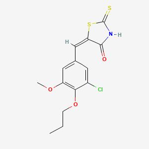 molecular formula C14H14ClNO3S2 B4733691 5-(3-chloro-5-methoxy-4-propoxybenzylidene)-2-thioxo-1,3-thiazolidin-4-one 