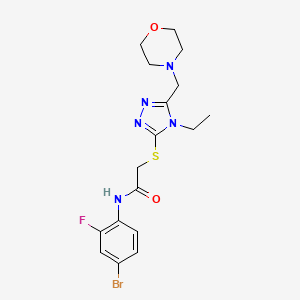 molecular formula C17H21BrFN5O2S B4733711 N-(4-bromo-2-fluorophenyl)-2-{[4-ethyl-5-(4-morpholinylmethyl)-4H-1,2,4-triazol-3-yl]thio}acetamide 
