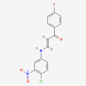 molecular formula C15H10ClFN2O3 B4733719 3-[(4-chloro-3-nitrophenyl)amino]-1-(4-fluorophenyl)-2-propen-1-one 