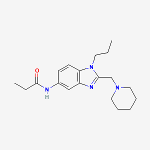 molecular formula C19H28N4O B4733735 N-[2-(1-piperidinylmethyl)-1-propyl-1H-benzimidazol-5-yl]propanamide 