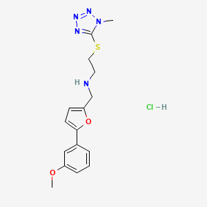 molecular formula C16H20ClN5O2S B4733743 N-{[5-(3-methoxyphenyl)-2-furyl]methyl}-2-[(1-methyl-1H-tetrazol-5-yl)thio]ethanamine hydrochloride 