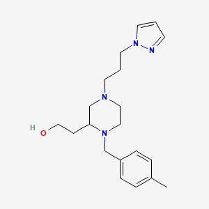 molecular formula C20H30N4O B4733759 2-{1-(4-methylbenzyl)-4-[3-(1H-pyrazol-1-yl)propyl]-2-piperazinyl}ethanol 