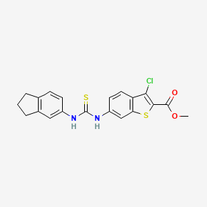 molecular formula C20H17ClN2O2S2 B4733774 methyl 3-chloro-6-{[(2,3-dihydro-1H-inden-5-ylamino)carbonothioyl]amino}-1-benzothiophene-2-carboxylate 