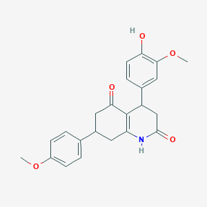 molecular formula C23H23NO5 B4733783 4-(4-hydroxy-3-methoxyphenyl)-7-(4-methoxyphenyl)-4,6,7,8-tetrahydro-2,5(1H,3H)-quinolinedione 