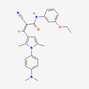 molecular formula C26H28N4O2 B4733797 2-cyano-3-{1-[4-(dimethylamino)phenyl]-2,5-dimethyl-1H-pyrrol-3-yl}-N-(3-ethoxyphenyl)acrylamide 