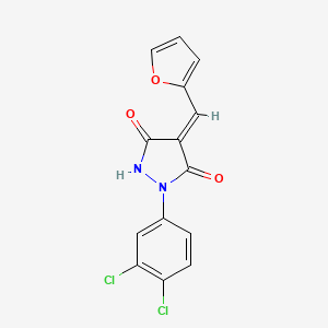 molecular formula C14H8Cl2N2O3 B4733801 1-(3,4-dichlorophenyl)-4-(2-furylmethylene)-3,5-pyrazolidinedione 