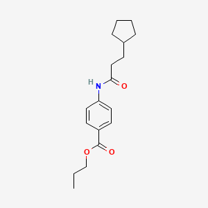 molecular formula C18H25NO3 B4733804 propyl 4-[(3-cyclopentylpropanoyl)amino]benzoate 