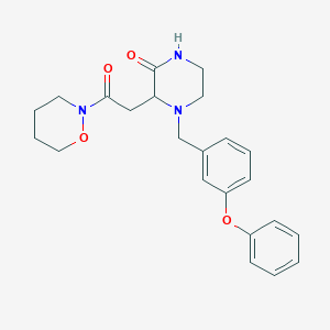 molecular formula C23H27N3O4 B4733812 3-[2-(1,2-oxazinan-2-yl)-2-oxoethyl]-4-(3-phenoxybenzyl)-2-piperazinone 