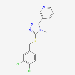 molecular formula C15H12Cl2N4S B4733823 3-{5-[(3,4-dichlorobenzyl)thio]-4-methyl-4H-1,2,4-triazol-3-yl}pyridine 
