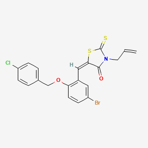 molecular formula C20H15BrClNO2S2 B4733829 3-allyl-5-{5-bromo-2-[(4-chlorobenzyl)oxy]benzylidene}-2-thioxo-1,3-thiazolidin-4-one 
