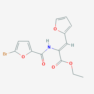molecular formula C14H12BrNO5 B4733869 ethyl 2-[(5-bromo-2-furoyl)amino]-3-(2-furyl)acrylate 