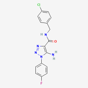 molecular formula C16H13ClFN5O B4733875 5-amino-N-(4-chlorobenzyl)-1-(4-fluorophenyl)-1H-1,2,3-triazole-4-carboxamide 
