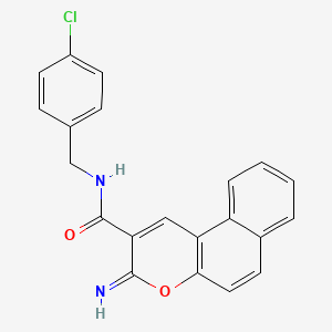 molecular formula C21H15ClN2O2 B4733878 N-(4-chlorobenzyl)-3-imino-3H-benzo[f]chromene-2-carboxamide 