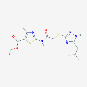 molecular formula C15H21N5O3S2 B4733885 ethyl 2-({[(5-isobutyl-4H-1,2,4-triazol-3-yl)thio]acetyl}amino)-4-methyl-1,3-thiazole-5-carboxylate 