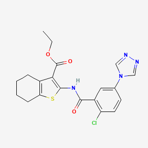 molecular formula C20H19ClN4O3S B4733913 ethyl 2-{[2-chloro-5-(4H-1,2,4-triazol-4-yl)benzoyl]amino}-4,5,6,7-tetrahydro-1-benzothiophene-3-carboxylate 