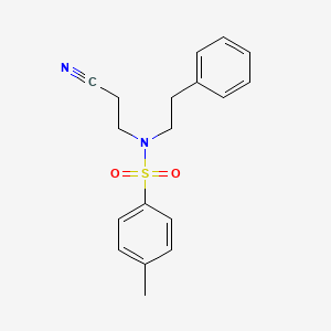 molecular formula C18H20N2O2S B4733920 N-(2-cyanoethyl)-4-methyl-N-(2-phenylethyl)benzenesulfonamide 