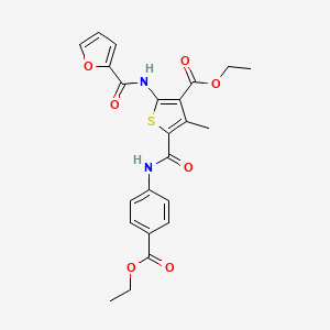 molecular formula C23H22N2O7S B4733936 ethyl 5-({[4-(ethoxycarbonyl)phenyl]amino}carbonyl)-2-(2-furoylamino)-4-methyl-3-thiophenecarboxylate 