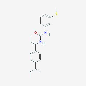molecular formula C21H28N2OS B4733952 N-[1-(4-sec-butylphenyl)propyl]-N'-[3-(methylthio)phenyl]urea 