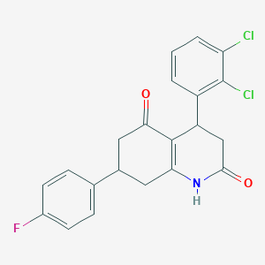 molecular formula C21H16Cl2FNO2 B4733971 4-(2,3-dichlorophenyl)-7-(4-fluorophenyl)-4,6,7,8-tetrahydro-2,5(1H,3H)-quinolinedione 