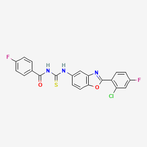 molecular formula C21H12ClF2N3O2S B4733985 N-({[2-(2-chloro-4-fluorophenyl)-1,3-benzoxazol-5-yl]amino}carbonothioyl)-4-fluorobenzamide 