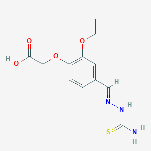 molecular formula C12H15N3O4S B4733996 {4-[2-(aminocarbonothioyl)carbonohydrazonoyl]-2-ethoxyphenoxy}acetic acid 