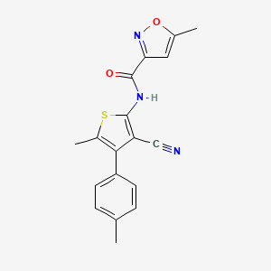 molecular formula C18H15N3O2S B4734020 N-[3-cyano-5-methyl-4-(4-methylphenyl)-2-thienyl]-5-methyl-3-isoxazolecarboxamide 