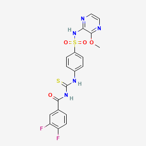 molecular formula C19H15F2N5O4S2 B4734026 3,4-difluoro-N-{[(4-{[(3-methoxy-2-pyrazinyl)amino]sulfonyl}phenyl)amino]carbonothioyl}benzamide 