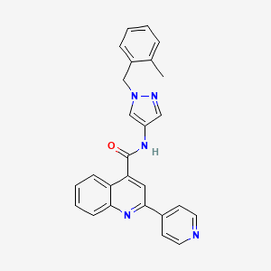 molecular formula C26H21N5O B4734048 N-[1-(2-methylbenzyl)-1H-pyrazol-4-yl]-2-(4-pyridinyl)-4-quinolinecarboxamide 